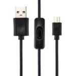 USB to Micro USB Cable 1.5 Meter Black With ON/OFF Switch Power Control For Raspberry Pi